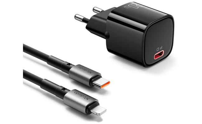 Mcdodo CH-4040 20W Charger With C To Iphone Cable (Black)